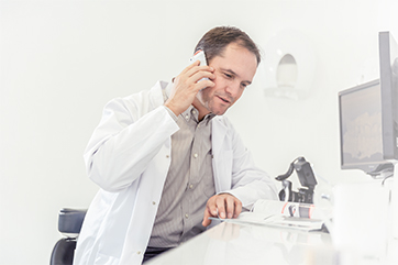 Doctor on the phone